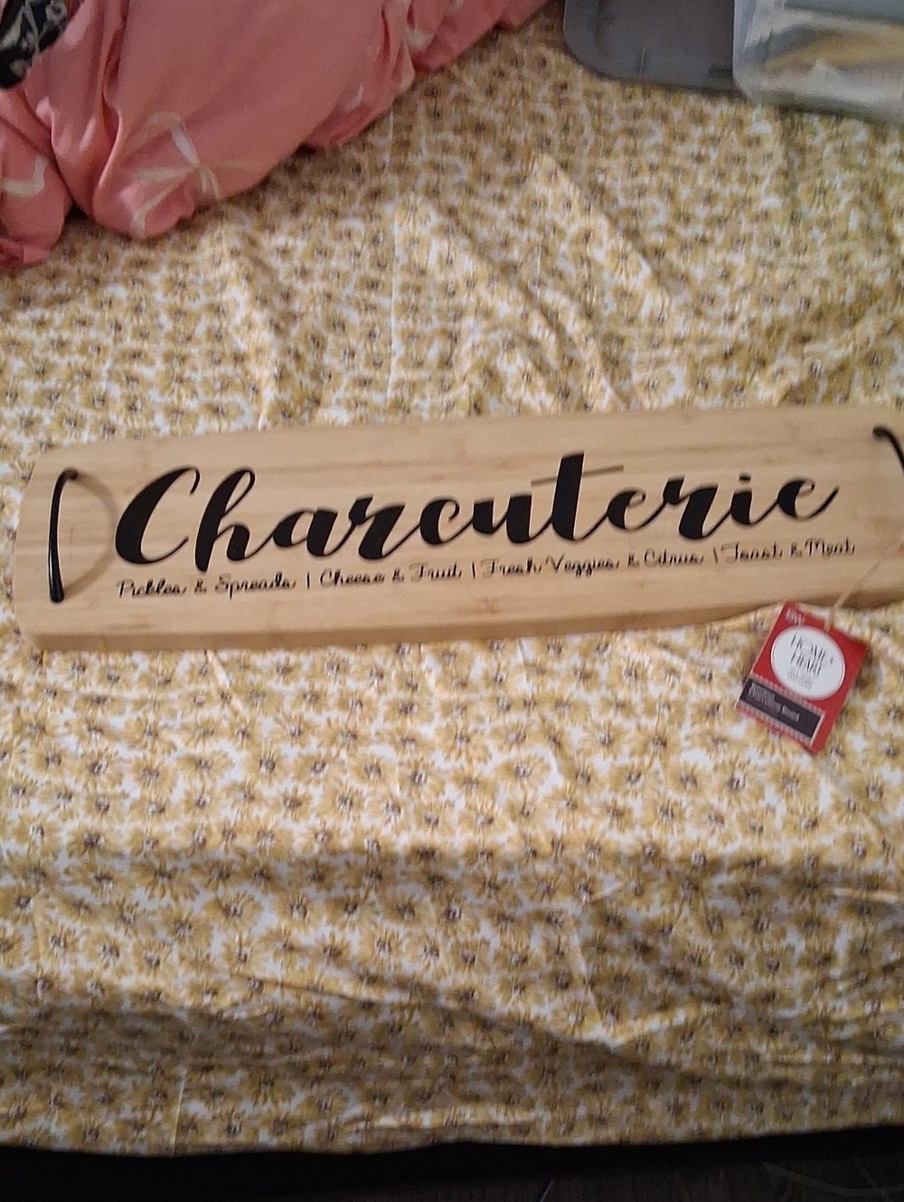 Charcuterie Wooden Serving Board - Natural Wood with Black Script